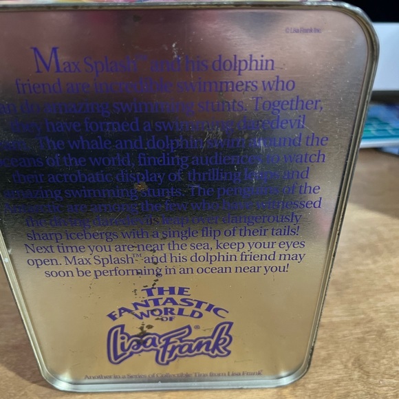 Vintage Lisa Frank RARE Max Splash storage tin - Picture 4 of 12
